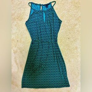 Banana Republic Halter Dress in Navy Blue and Green XS